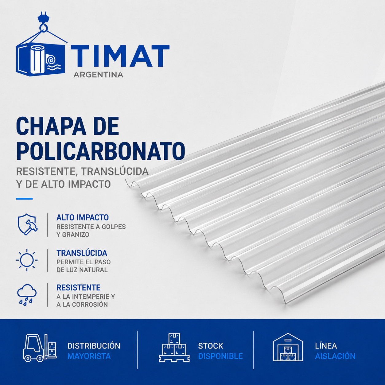 Chapa de policarbonato sinusoidal
