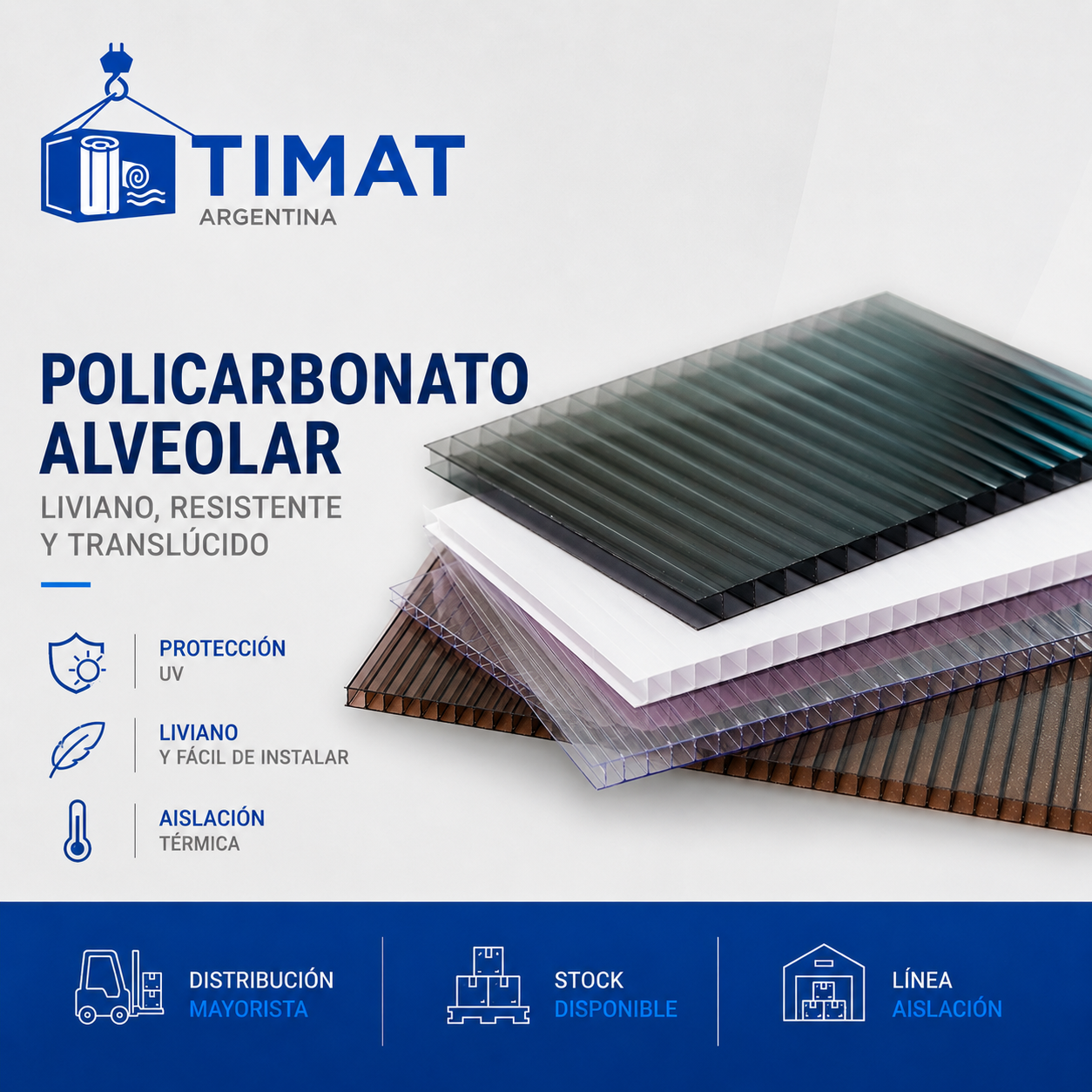 Policarbonato alveolar 2,10 x 5,80m